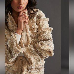 Anthropologie DOLAN Collection Fringed Texture Jacket. Natural Boho